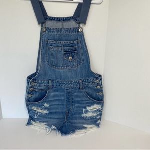 American Eagle 90’s Boyfriend Shortall Overall Jean Shorts, $30